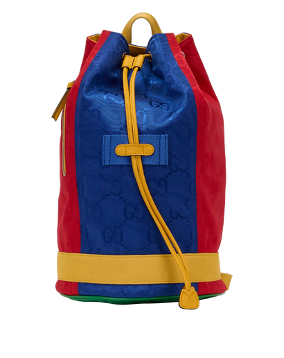 GG Colour Block Backpack, &pound;350, Handbags, Blue/Green/Red/Yellow, Nylon, Front view